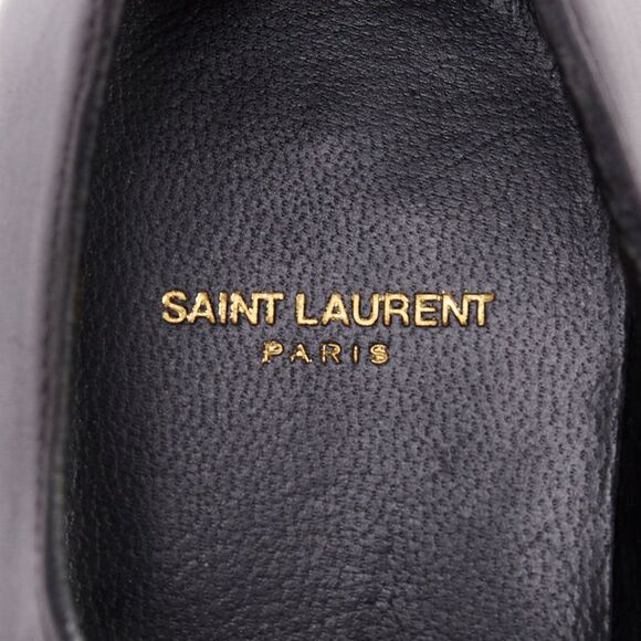 SAINT LAURENT black leather silver buckle double monk strap oxford shoes EU35.5 - Picture 9 of 10